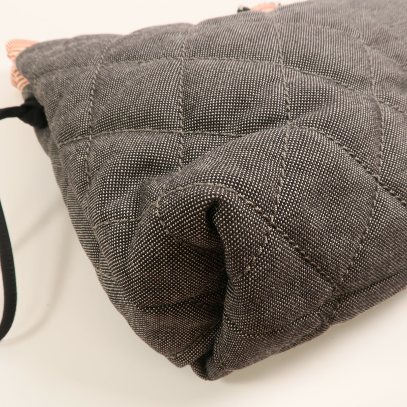 CHANEL 牛仔布/帆布Totebag銀扣鏈帶肩背袋-11