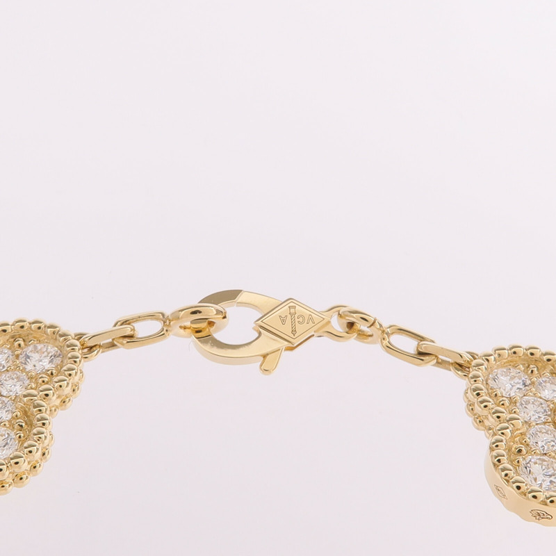 Van Cleef & Arpels 18K黃金Vintage Alhambra Bracelet 5 Motifs鑽石手鏈-4