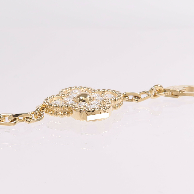 Van Cleef & Arpels 18K黃金Vintage Alhambra Bracelet 5 Motifs鑽石手鏈-7