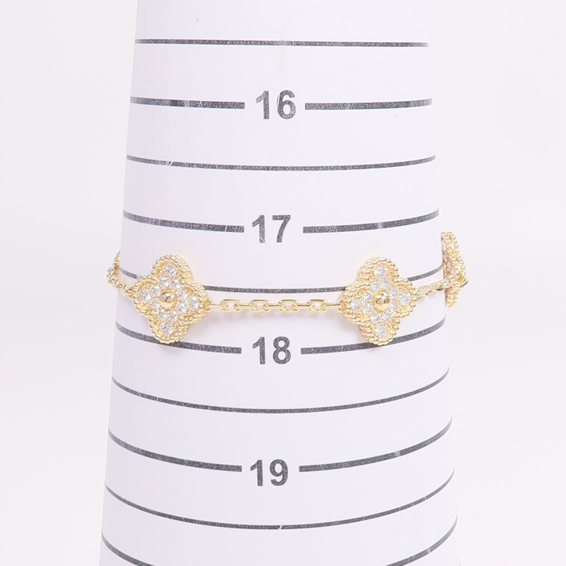 Van Cleef & Arpels 18K黃金Vintage Alhambra Bracelet 5 Motifs鑽石手鏈-9