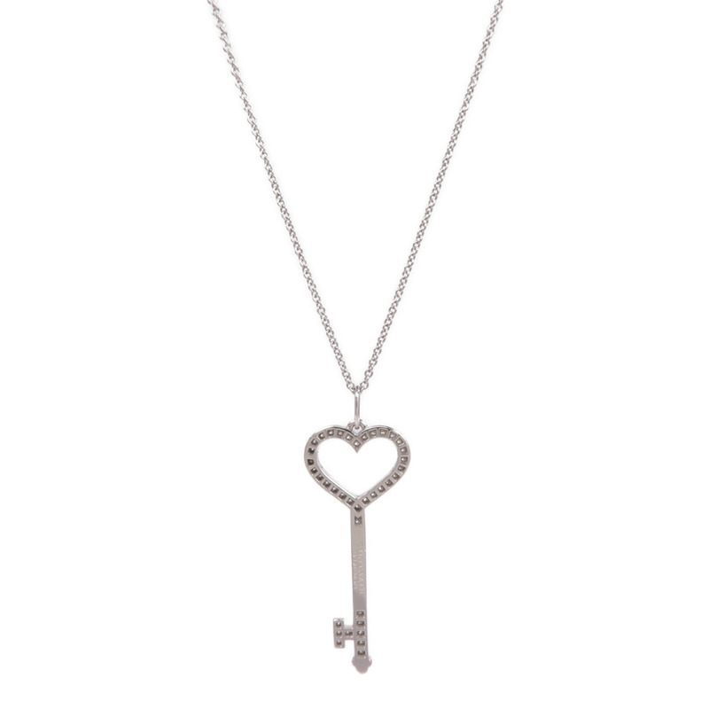 TIFFANY&CO PT950鉑金Heart Key In Platinum With Diamonds鑽石項鍊-1