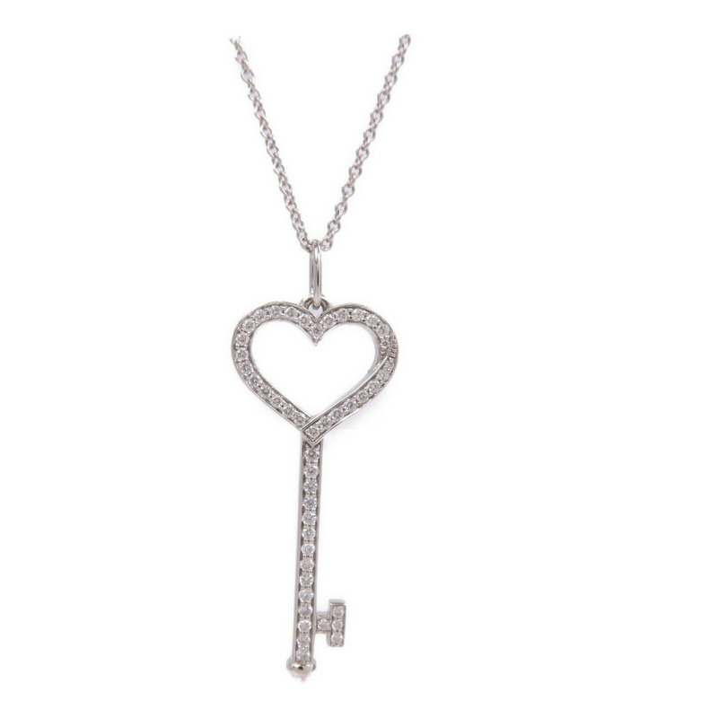 TIFFANY&CO PT950鉑金Heart Key In Platinum With Diamonds鑽石項鍊-2