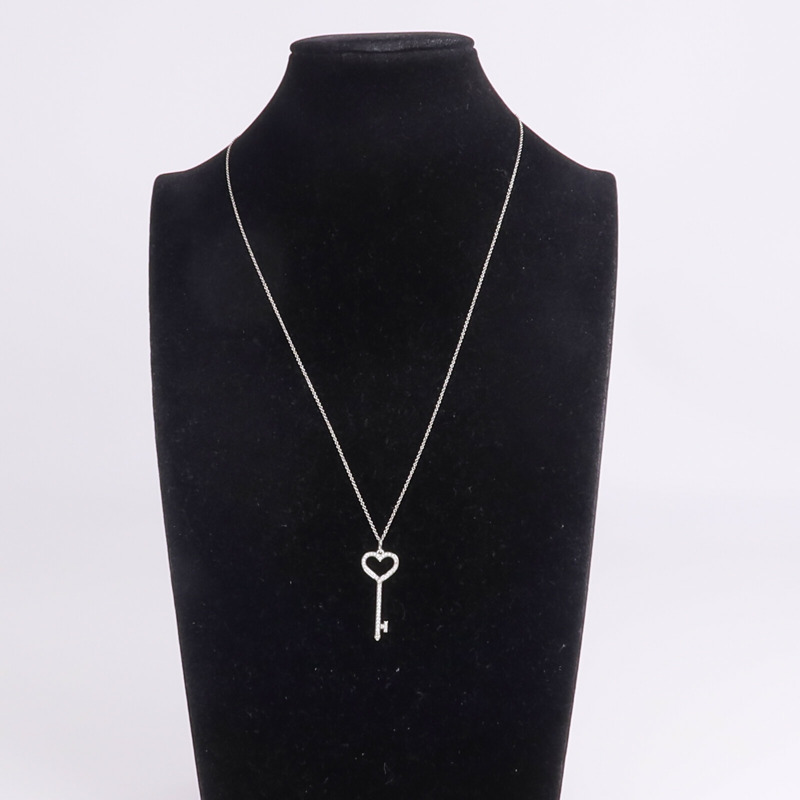 TIFFANY&CO PT950鉑金Heart Key In Platinum With Diamonds鑽石項鍊-10