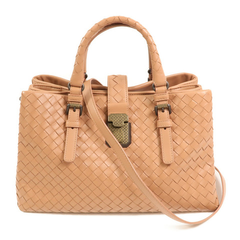 BOTTEGA VENETA 牛皮皮革Intrecciato Roma Small金扣手挽肩背兩用袋