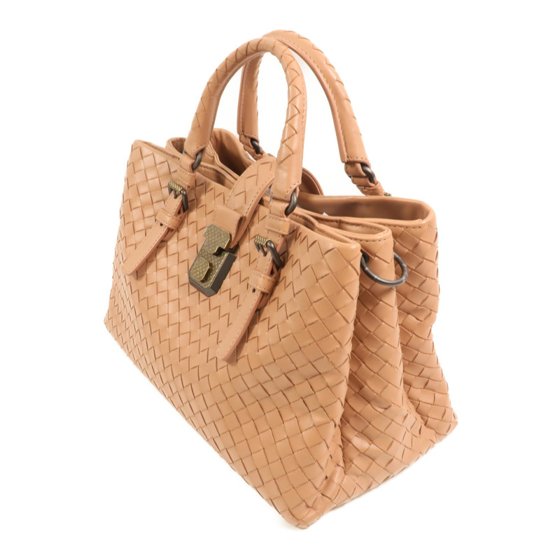 BOTTEGA VENETA 牛皮皮革Intrecciato Roma Small金扣手挽肩背兩用袋-2