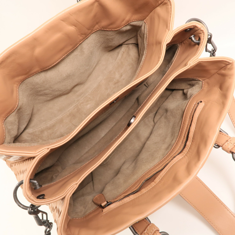 BOTTEGA VENETA 牛皮皮革Intrecciato Roma Small金扣手挽肩背兩用袋-4