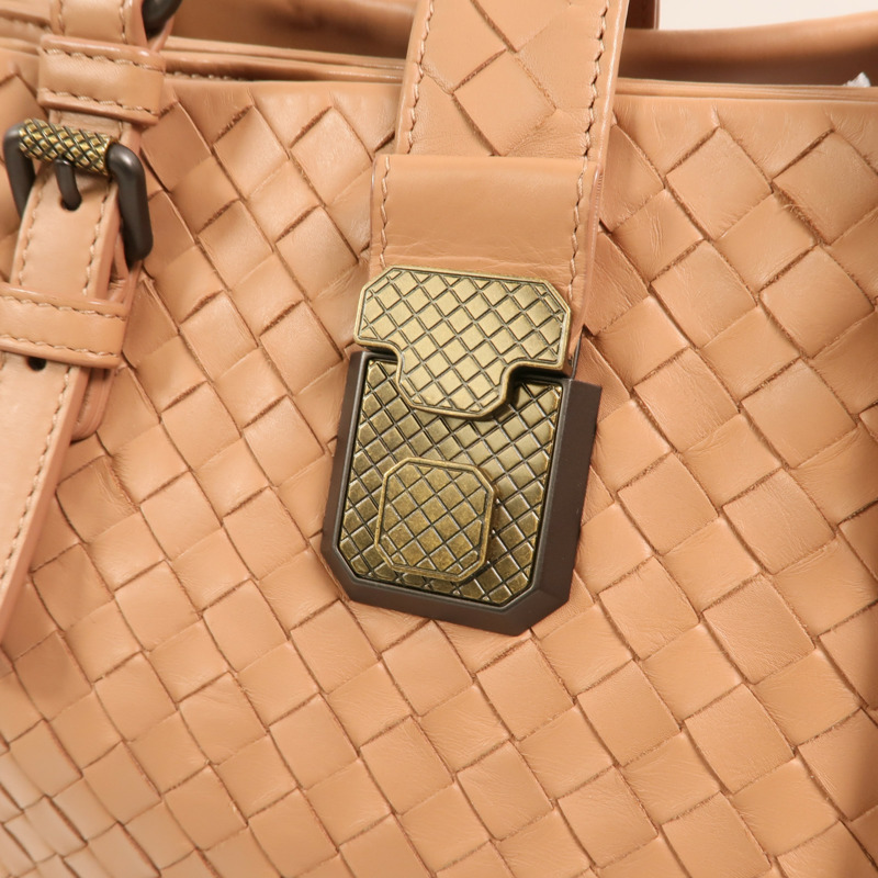 BOTTEGA VENETA 牛皮皮革Intrecciato Roma Small金扣手挽肩背兩用袋-8