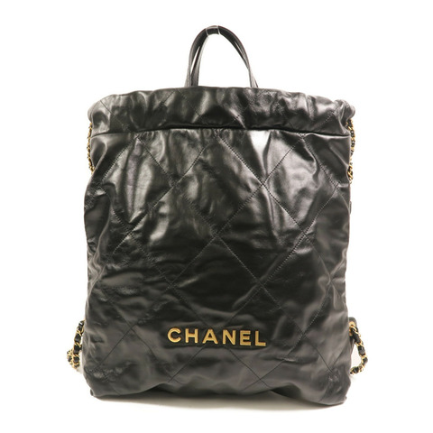 CHANEL 牛皮皮革Chanel 22 Backpack金扣鏈帶背包