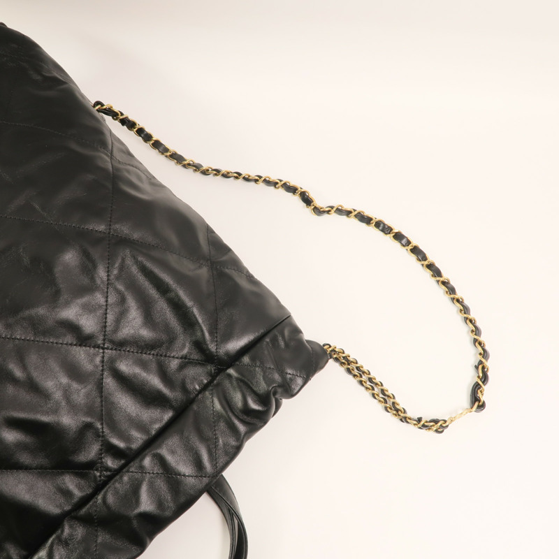 CHANEL 牛皮皮革Chanel 22 Backpack金扣鏈帶背包-8