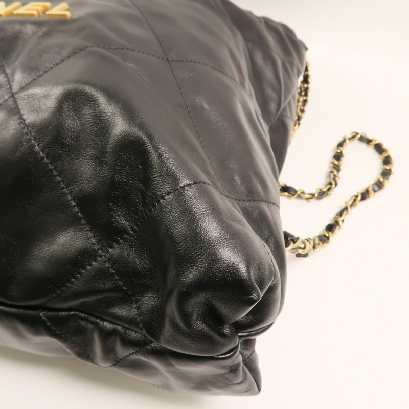 CHANEL 牛皮皮革Chanel 22 Backpack金扣鏈帶背包-11