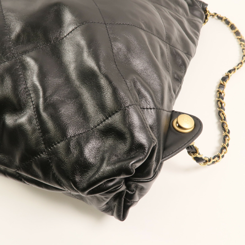 CHANEL 牛皮皮革Chanel 22 Backpack金扣鏈帶背包-13