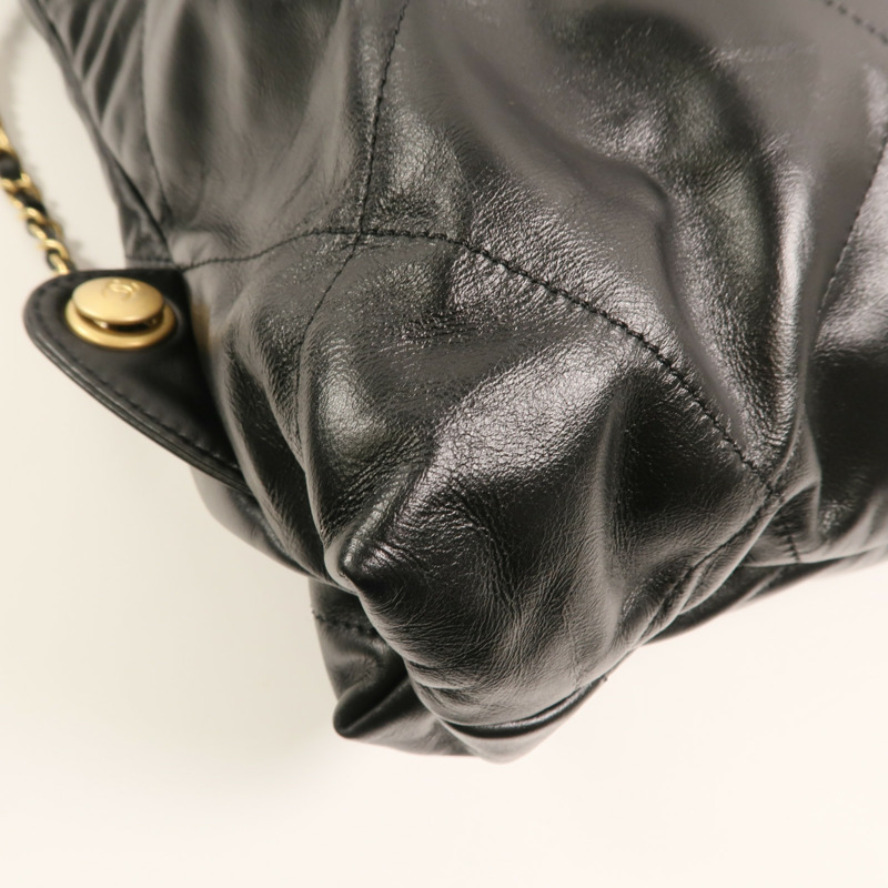 CHANEL 牛皮皮革Chanel 22 Backpack金扣鏈帶背包-14