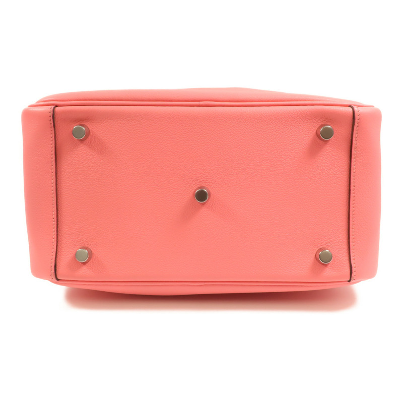 HERMES Evercolor皮革Lindy 26銀扣手挽肩背兩用袋Rose Azalee-3