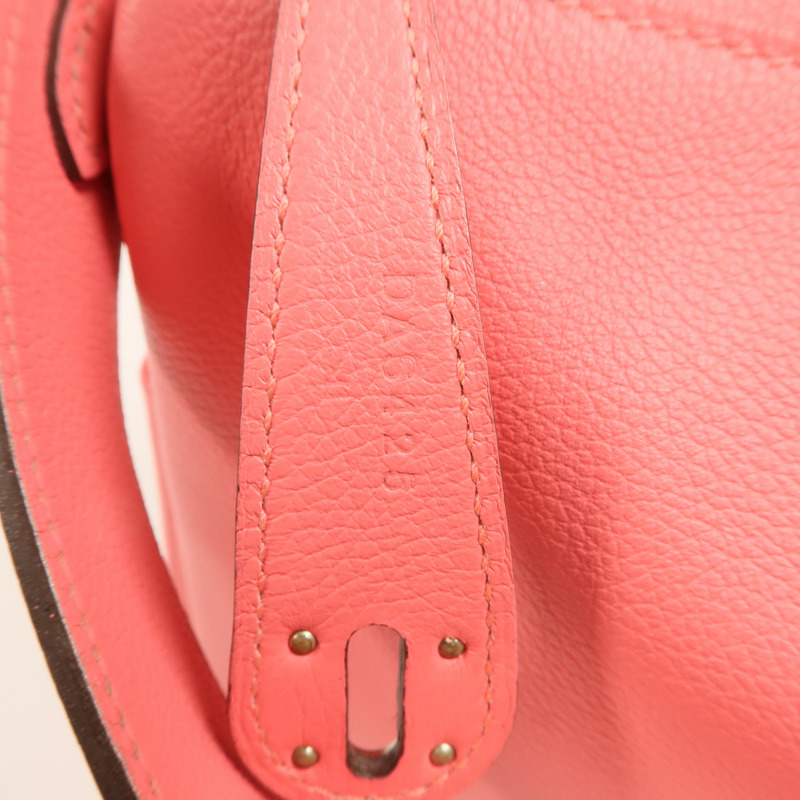 HERMES Evercolor皮革Lindy 26銀扣手挽肩背兩用袋Rose Azalee-6