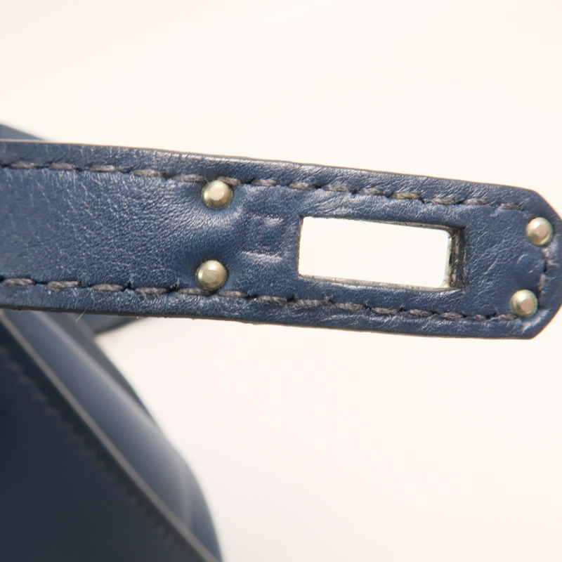 HERMES Evercolor皮革Kelly Dance銀扣肩背袋Deep Blue-6