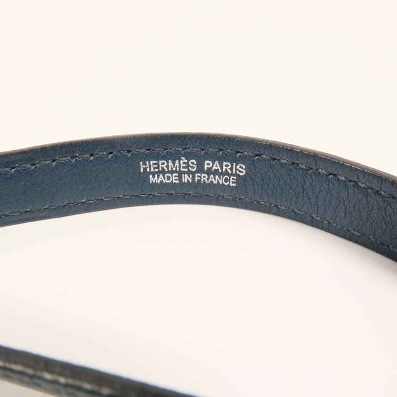 HERMES Evercolor皮革Kelly Dance銀扣肩背袋Deep Blue-10