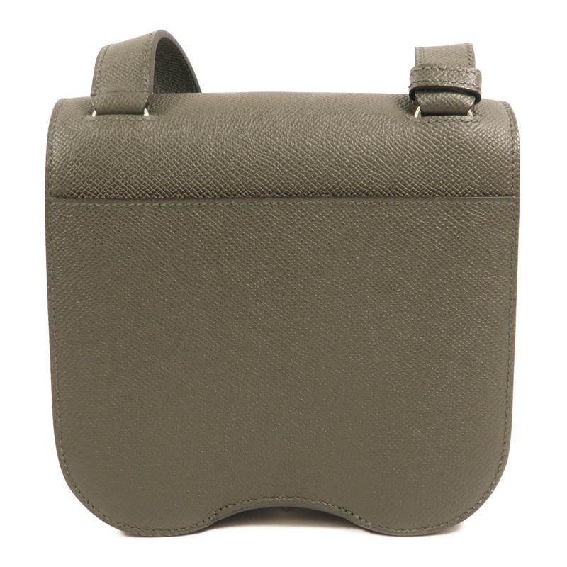 HERMES Epsom皮革Della Cavalleria Mini銀扣肩背袋Vert de Gris-1