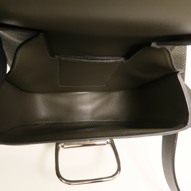 HERMES Epsom皮革Della Cavalleria Mini銀扣肩背袋Vert de Gris-4