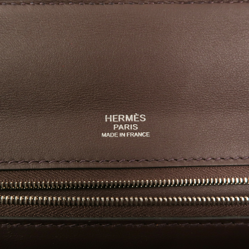HERMES Clemence皮革Lindy 30銀扣手挽肩背兩用袋Noir-5
