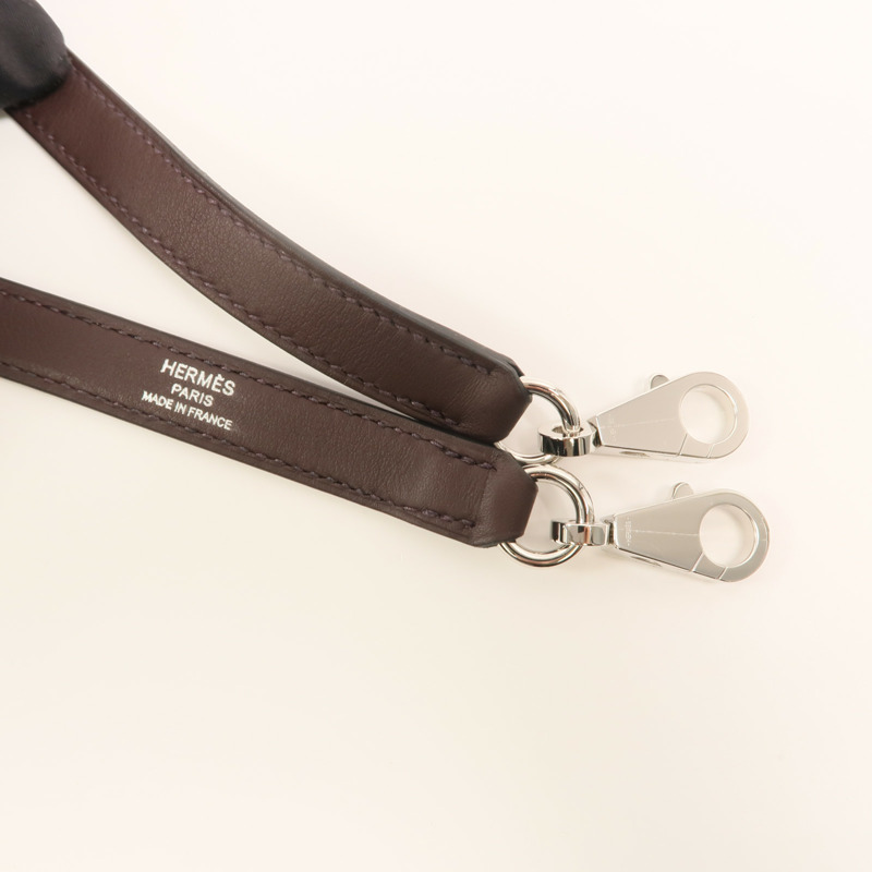 HERMES Clemence皮革Lindy 30銀扣手挽肩背兩用袋Noir-10