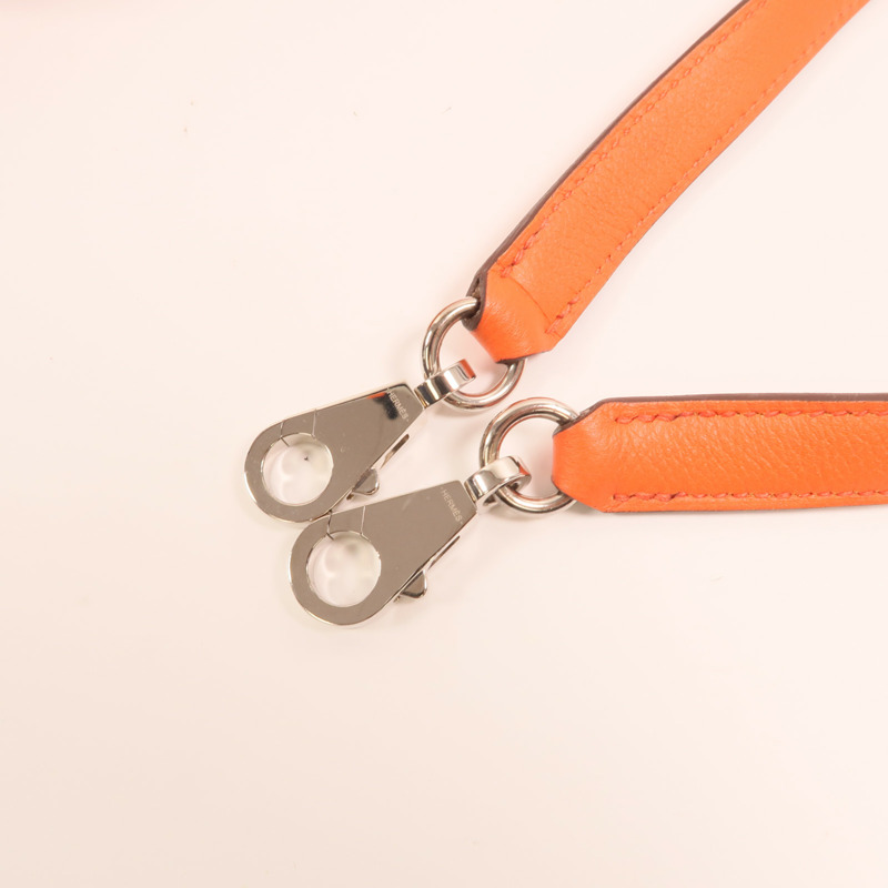 HERMES Evercolor皮革Kelly 28銀扣手挽肩背兩用袋Rose Texas-10