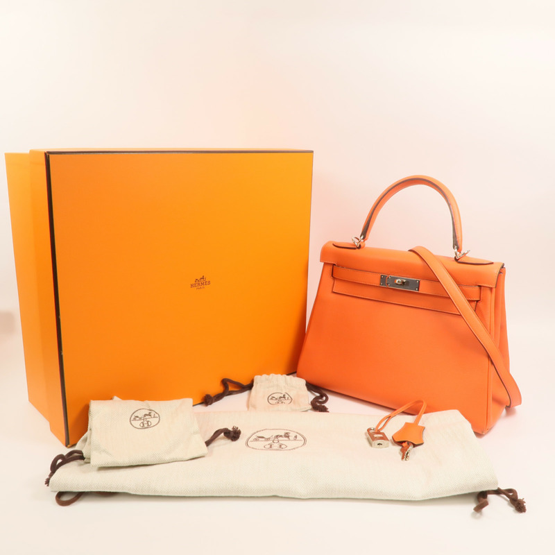 HERMES Evercolor皮革Kelly 28銀扣手挽肩背兩用袋Rose Texas-11