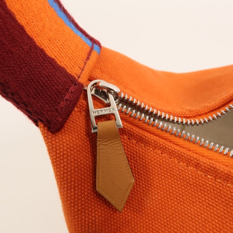 HERMES 帆布Bride A Brac PM銀扣手挽袋-7