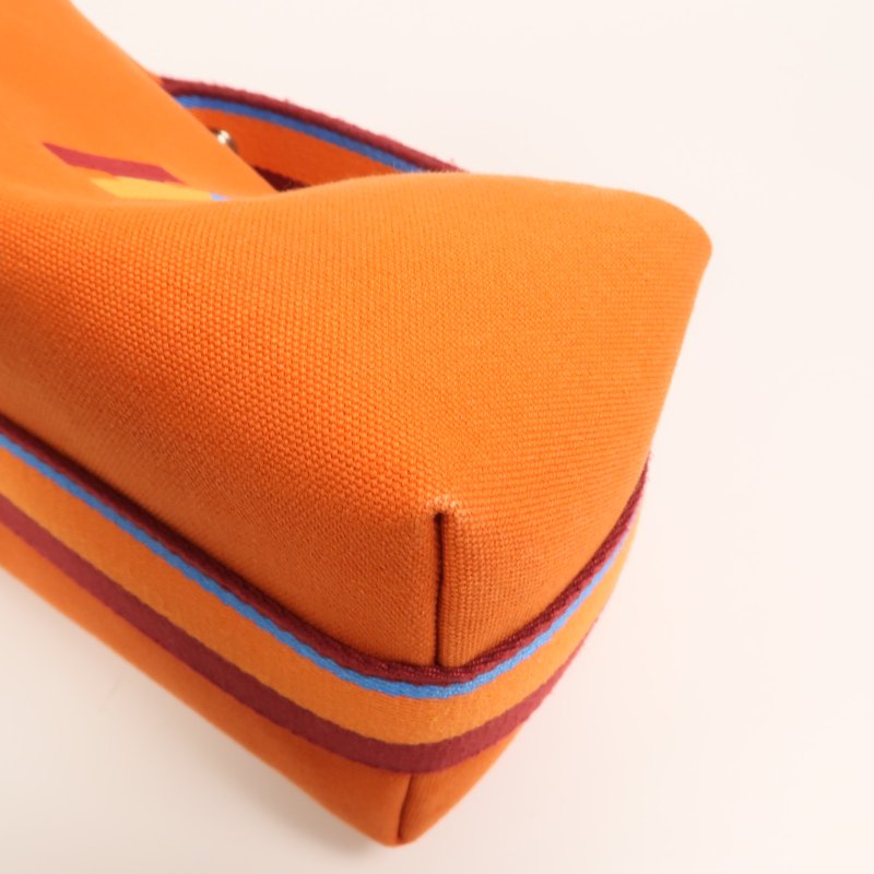 HERMES 帆布Bride A Brac PM銀扣手挽袋-10