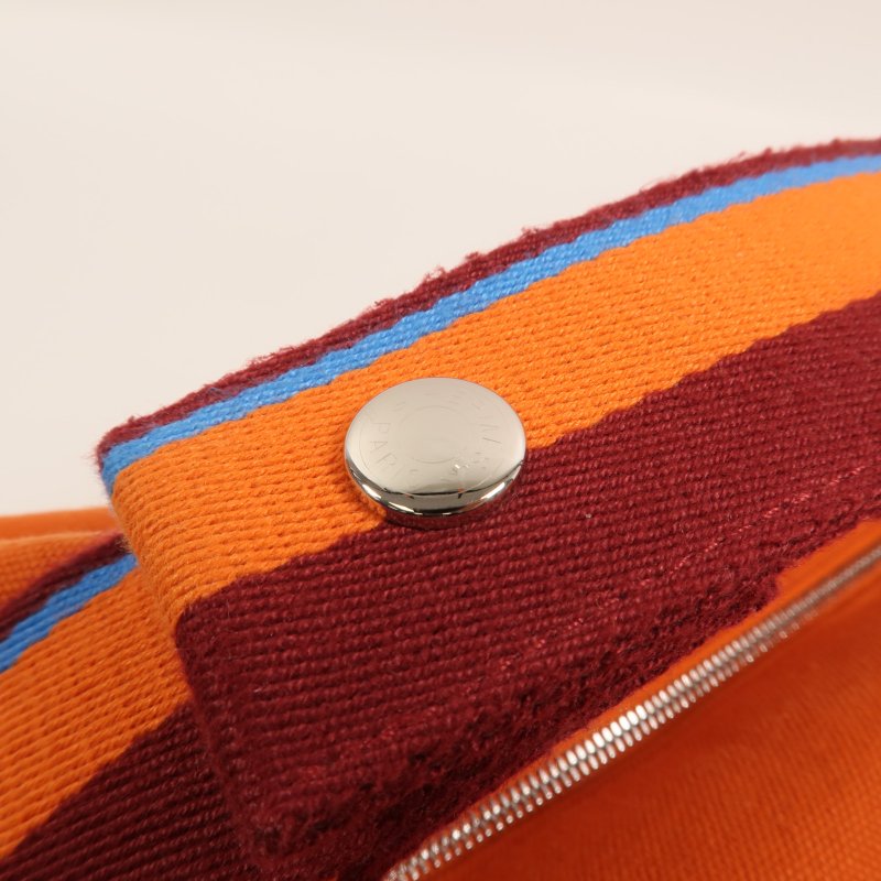 HERMES 帆布Bride A Brac PM銀扣手挽袋-14