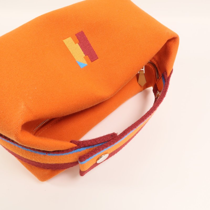 HERMES 帆布Bride A Brac PM銀扣手挽袋-8