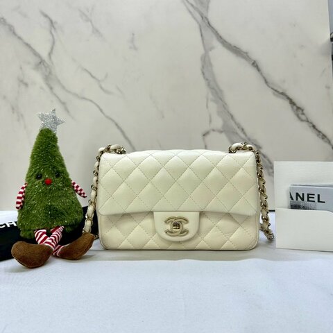CHANEL CF20 大mini小羊皮鏈帶包