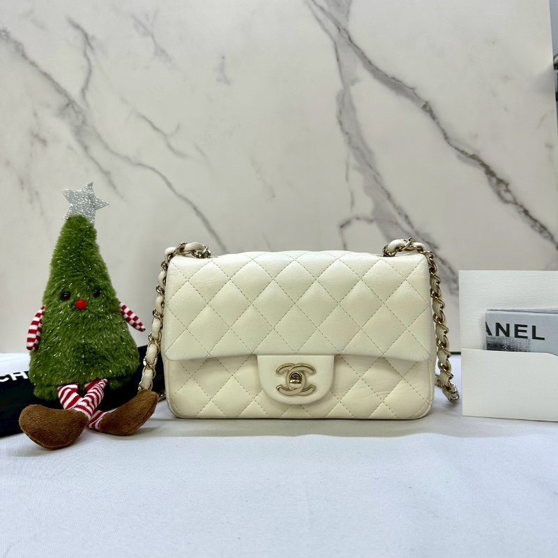 CHANEL CF20 大mini小羊皮鏈帶包-0