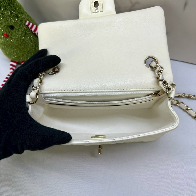 CHANEL CF20 大mini小羊皮鏈帶包-5