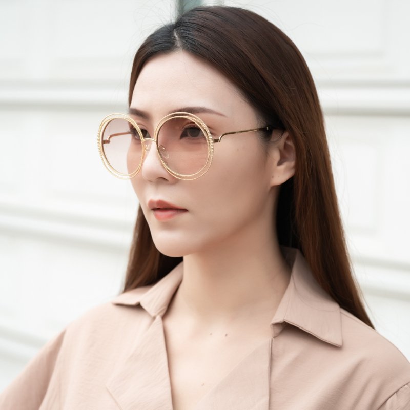 CHLOE 圓框 太陽眼鏡 金色-4