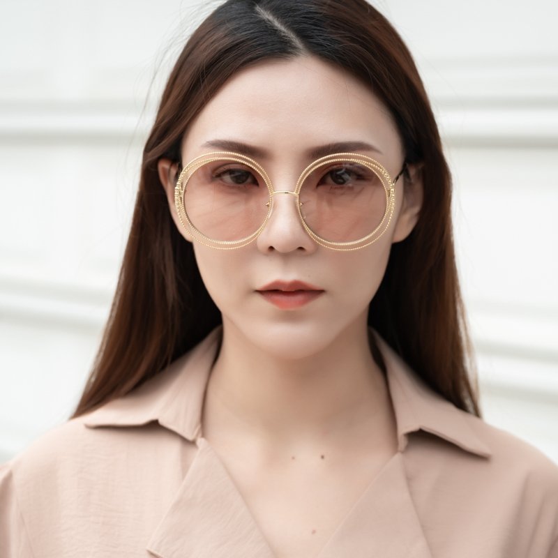 CHLOE 圓框 太陽眼鏡 金色-5