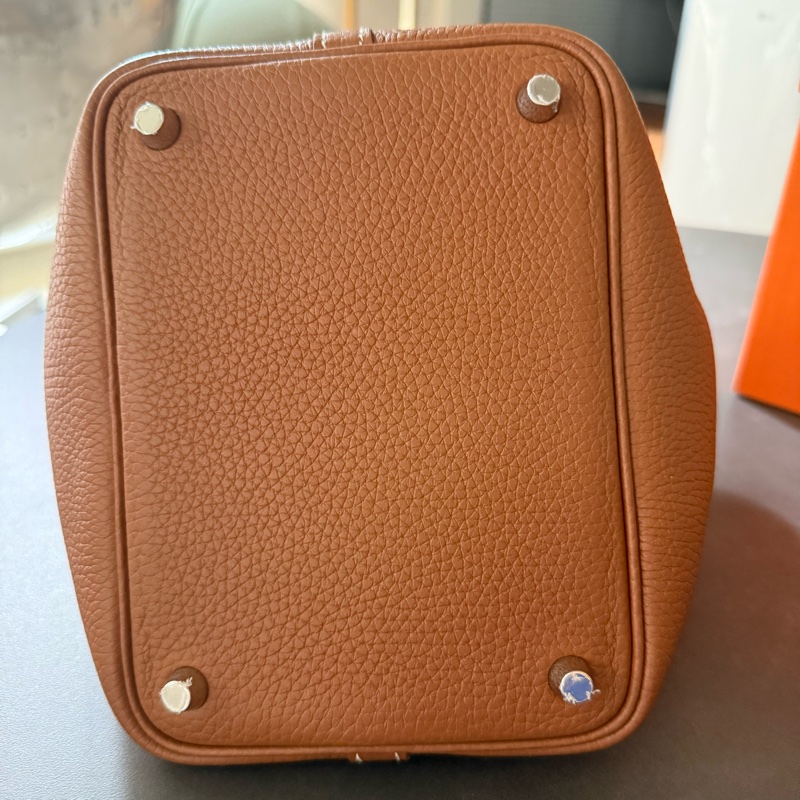 picotin 18 金棕色, 銀扣,雙色提把-7