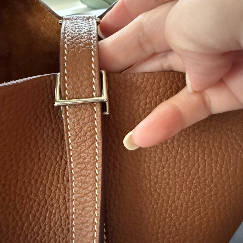 picotin 18 金棕色, 銀扣,雙色提把-10