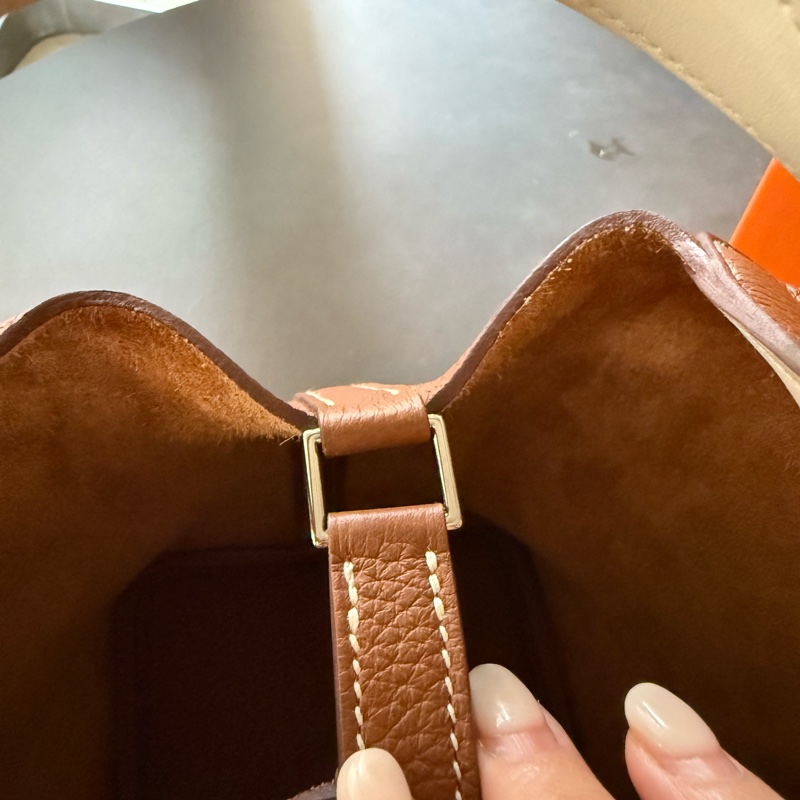 picotin 18 金棕色, 銀扣,雙色提把-11