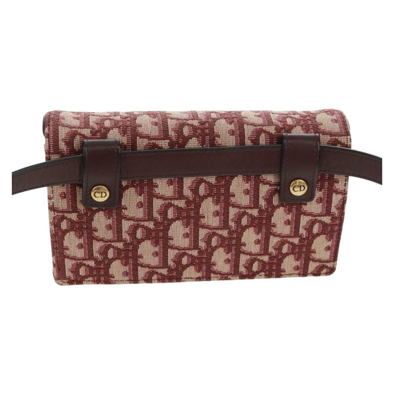 【日本直送】Christian Dior Trotter帆布馬鞍腰包 紅色金色 正品 169115M-1