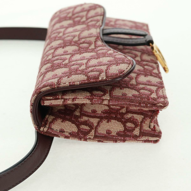 【日本直送】Christian Dior Trotter帆布馬鞍腰包 紅色金色 正品 169115M-2