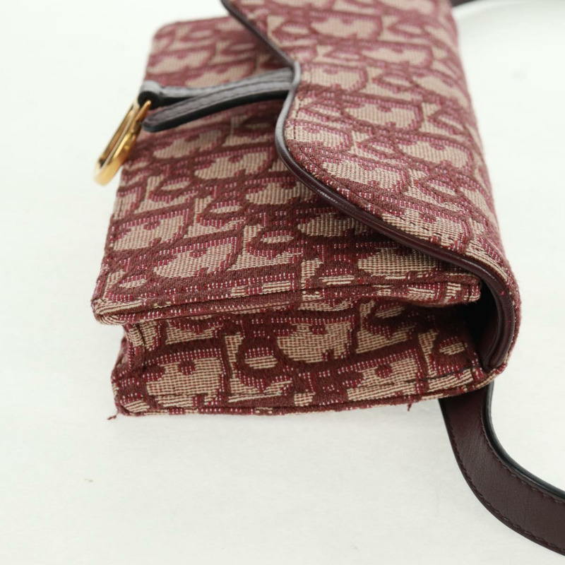 【日本直送】Christian Dior Trotter帆布馬鞍腰包 紅色金色 正品 169115M-3
