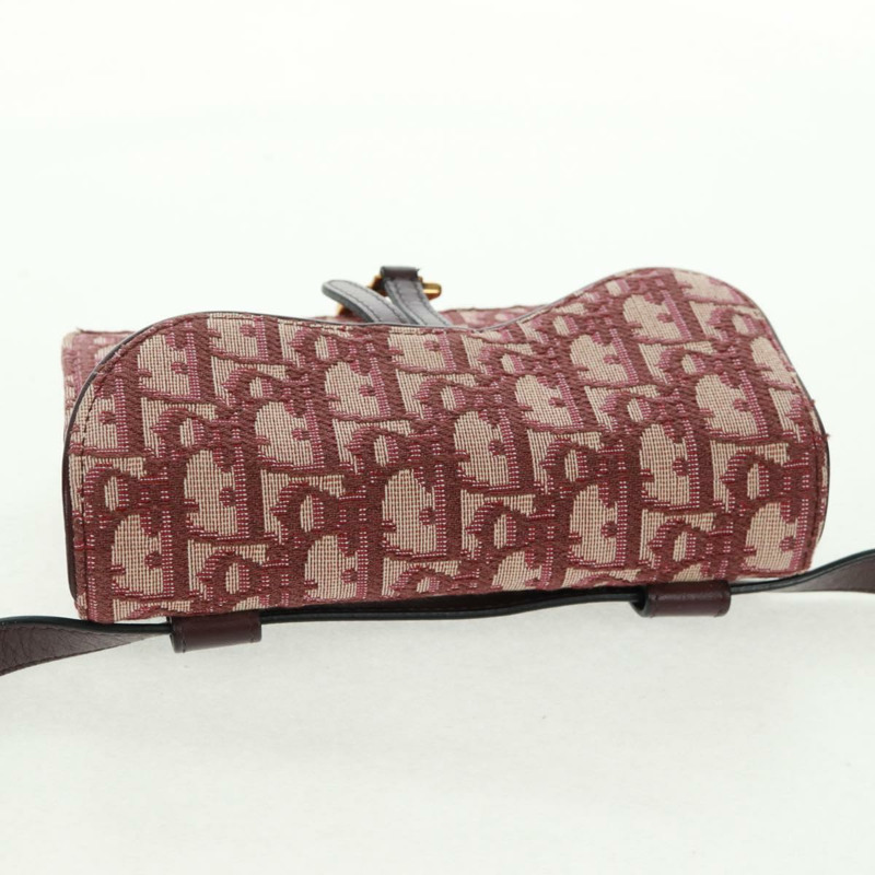 【日本直送】Christian Dior Trotter帆布馬鞍腰包 紅色金色 正品 169115M-5