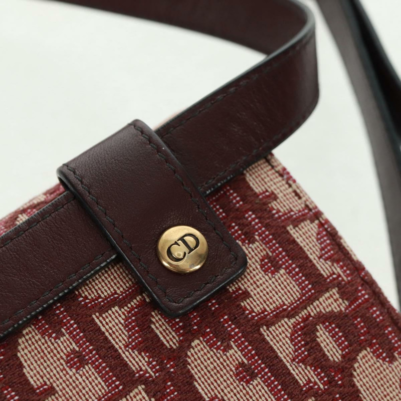 【日本直送】Christian Dior Trotter帆布馬鞍腰包 紅色金色 正品 169115M-8