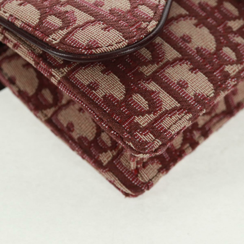 【日本直送】Christian Dior Trotter帆布馬鞍腰包 紅色金色 正品 169115M-14
