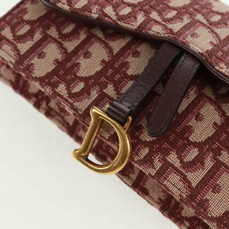 【日本直送】Christian Dior Trotter帆布馬鞍腰包 紅色金色 正品 169115M-18