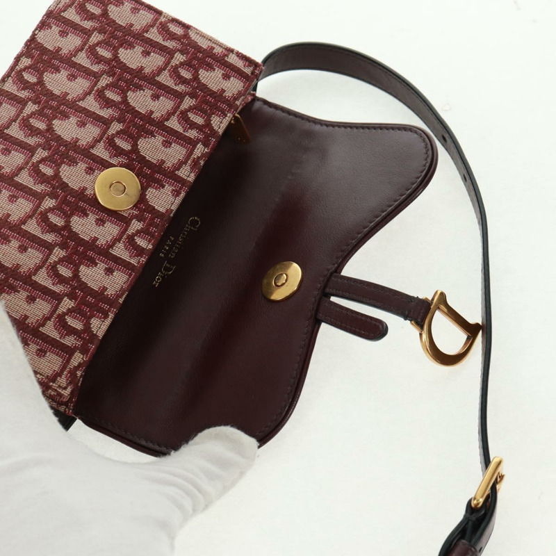 【日本直送】Christian Dior Trotter帆布馬鞍腰包 紅色金色 正品 169115M-19