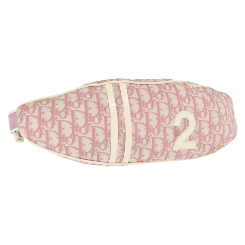 【日本直送】Christian Dior Trotter帆布斜背包 尼龍 粉紅色 銀色 正品 170342V-0