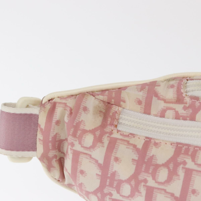 【日本直送】Christian Dior Trotter帆布斜背包 尼龍 粉紅色 銀色 正品 170342V-2