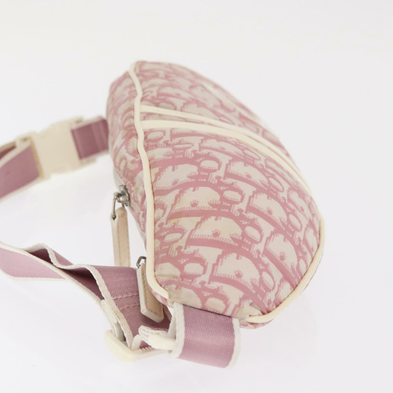 【日本直送】Christian Dior Trotter帆布斜背包 尼龍 粉紅色 銀色 正品 170342V-4