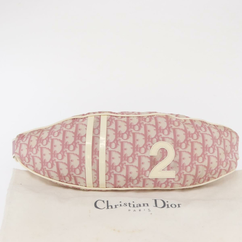 【日本直送】Christian Dior Trotter帆布斜背包 尼龍 粉紅色 銀色 正品 170342V-11